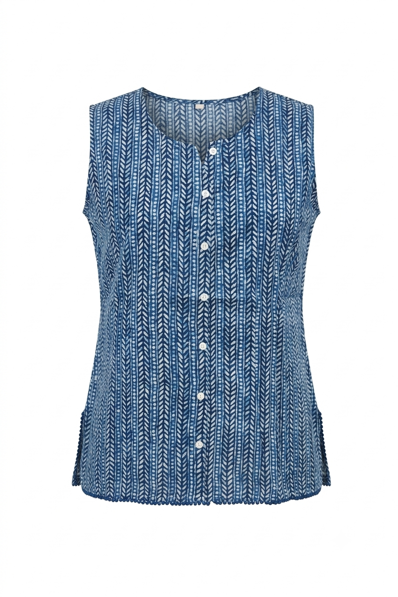 Printed Short Top In Cotton