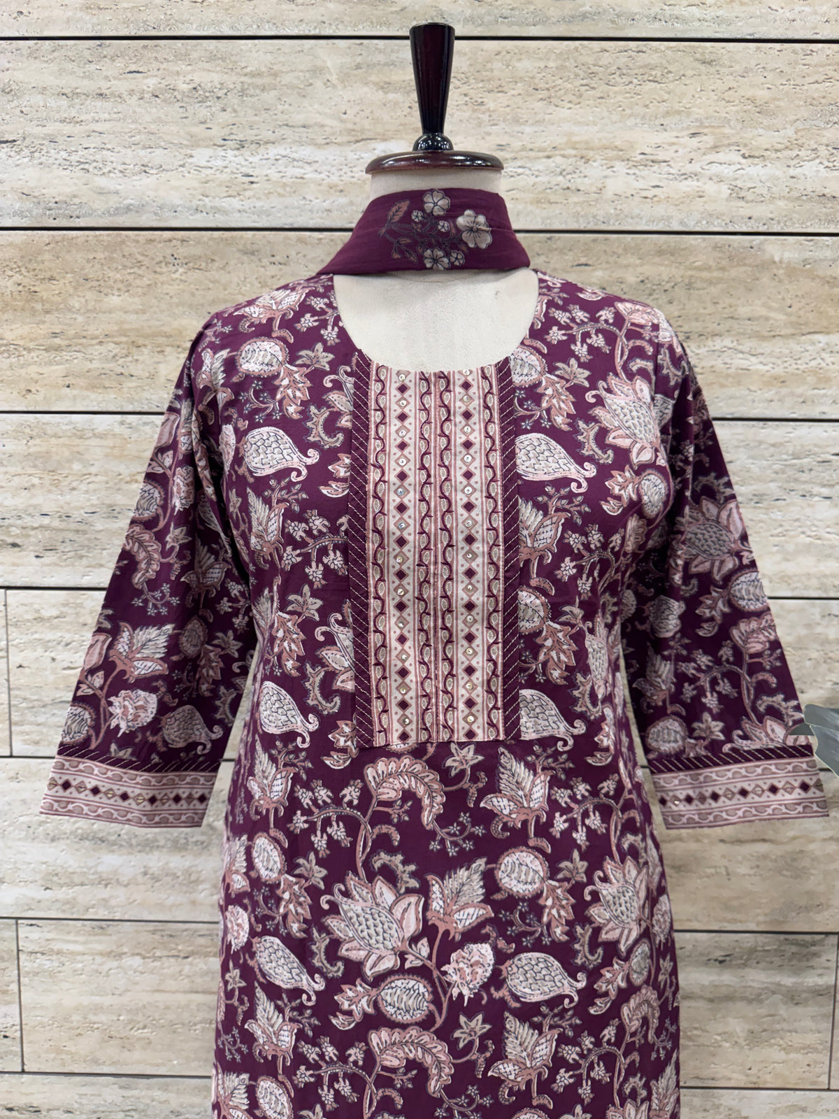 Pure Cotton Three Piece Dupatta Set CS0331