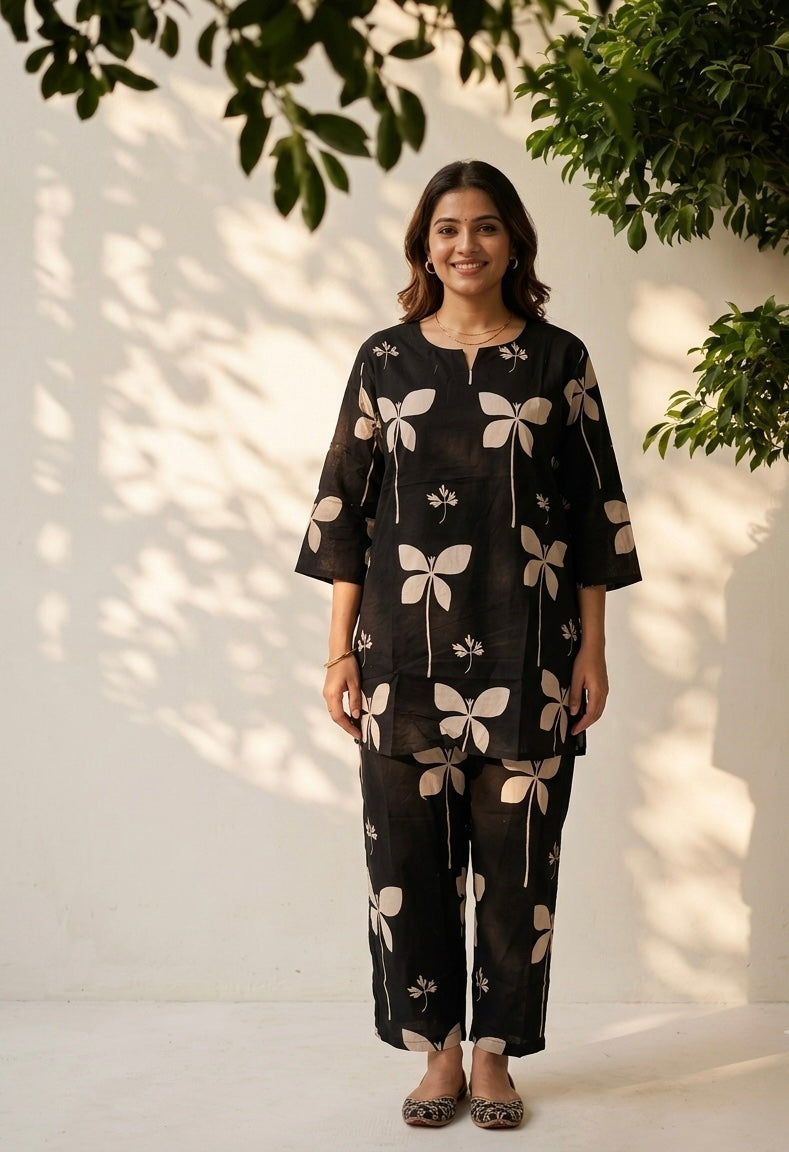 Big Size Co-Ord Set In Cotton Fabric TP018