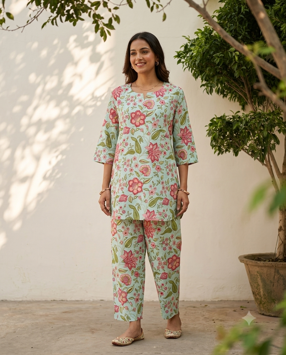 Big Size Co-Ord set In Cotton Fabric TP009