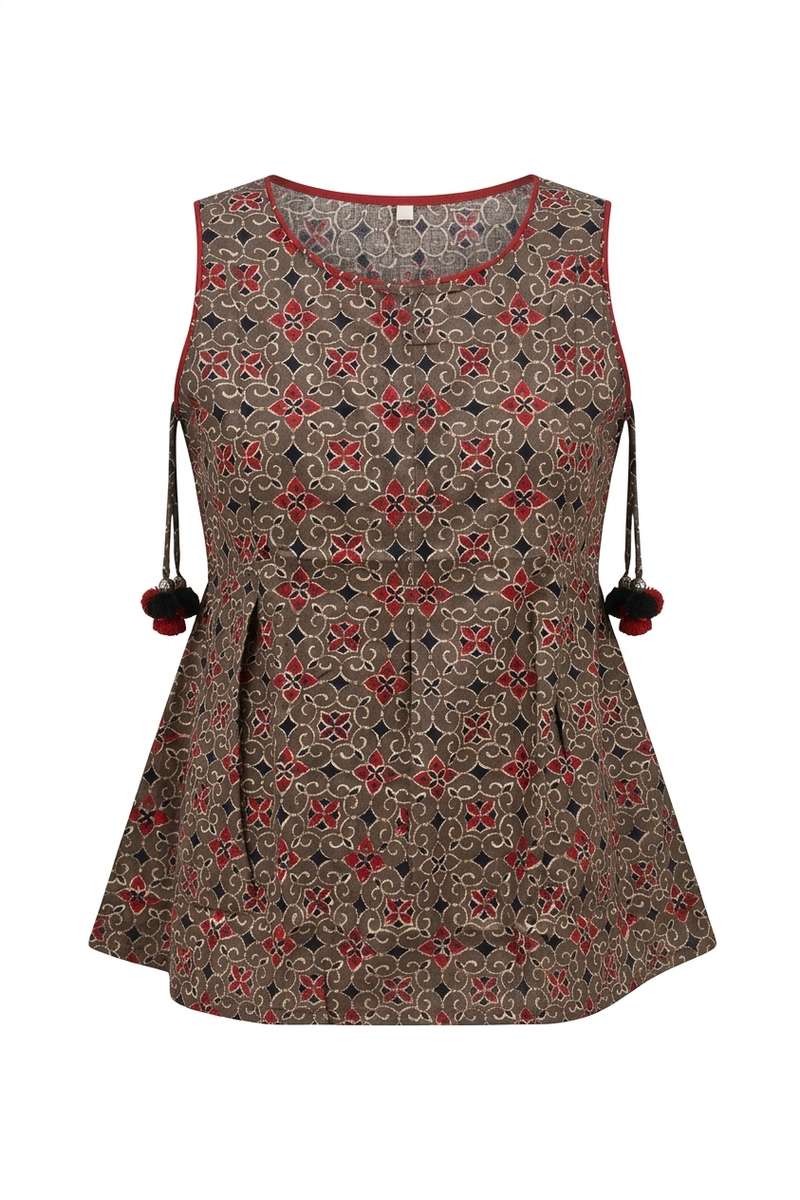 Printed Short Top In Cotton