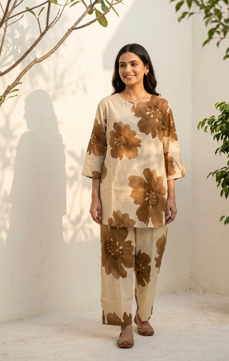 Big Size Co-Ord Set In Cotton Fabric TP014
