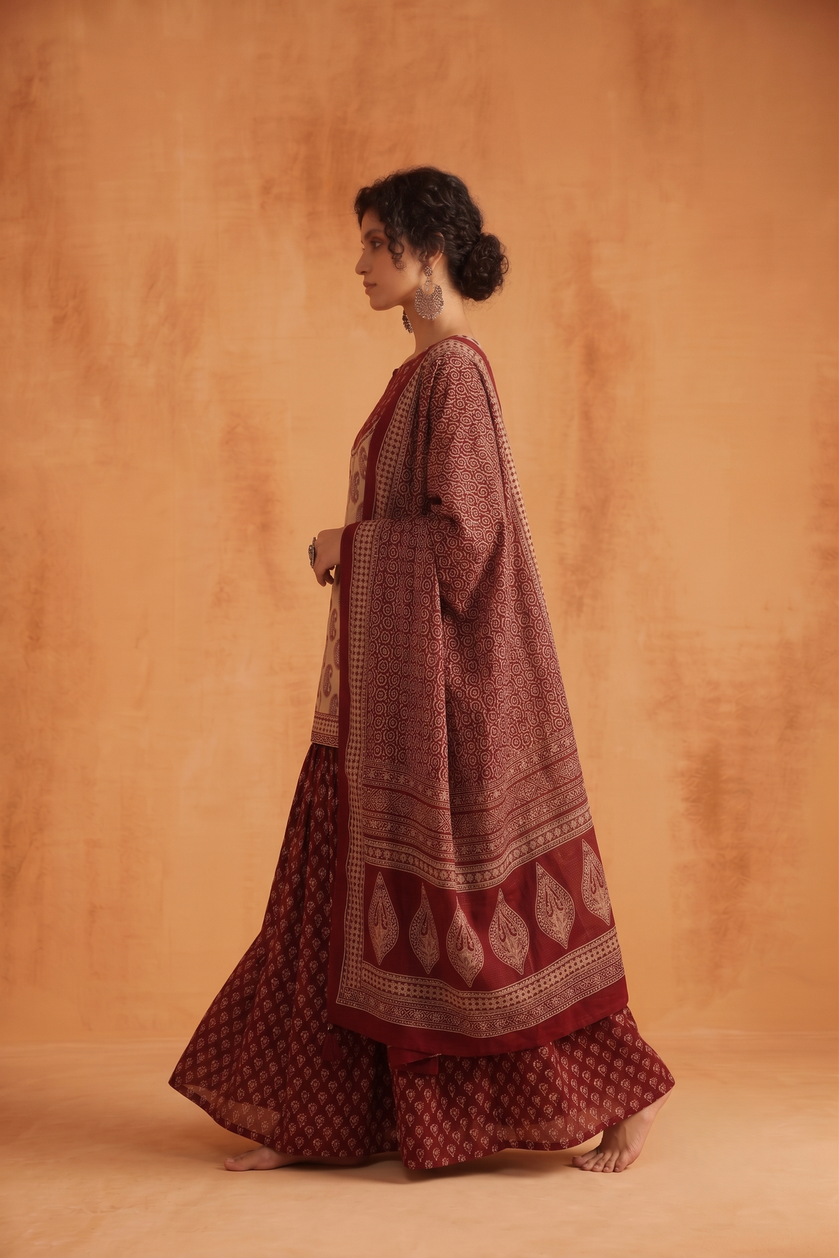 Pure Cotton Dupatta Set With Skirt CS0338