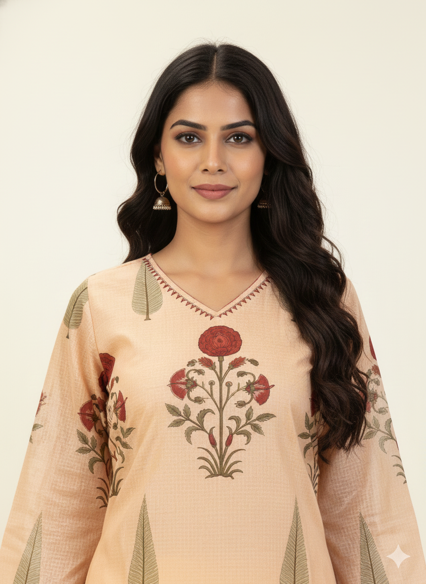 Kota Doriya Floral Print Dupatta Set LC087