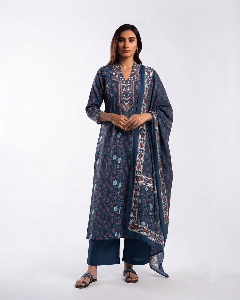 Pure Cotton Dupatta Set CS0309