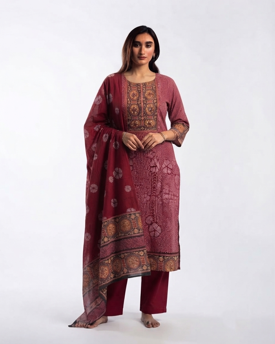 Pure Cotton Dupatta Set CS0306