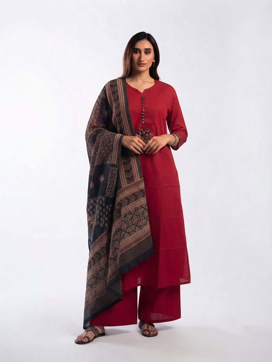 Pure Cotton Dupatta Set CS0314