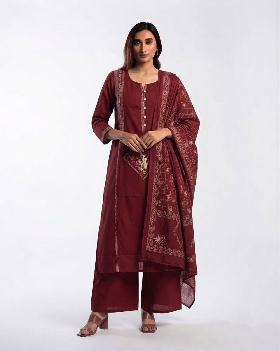 Pure Cotton Dupatta Set CS0322