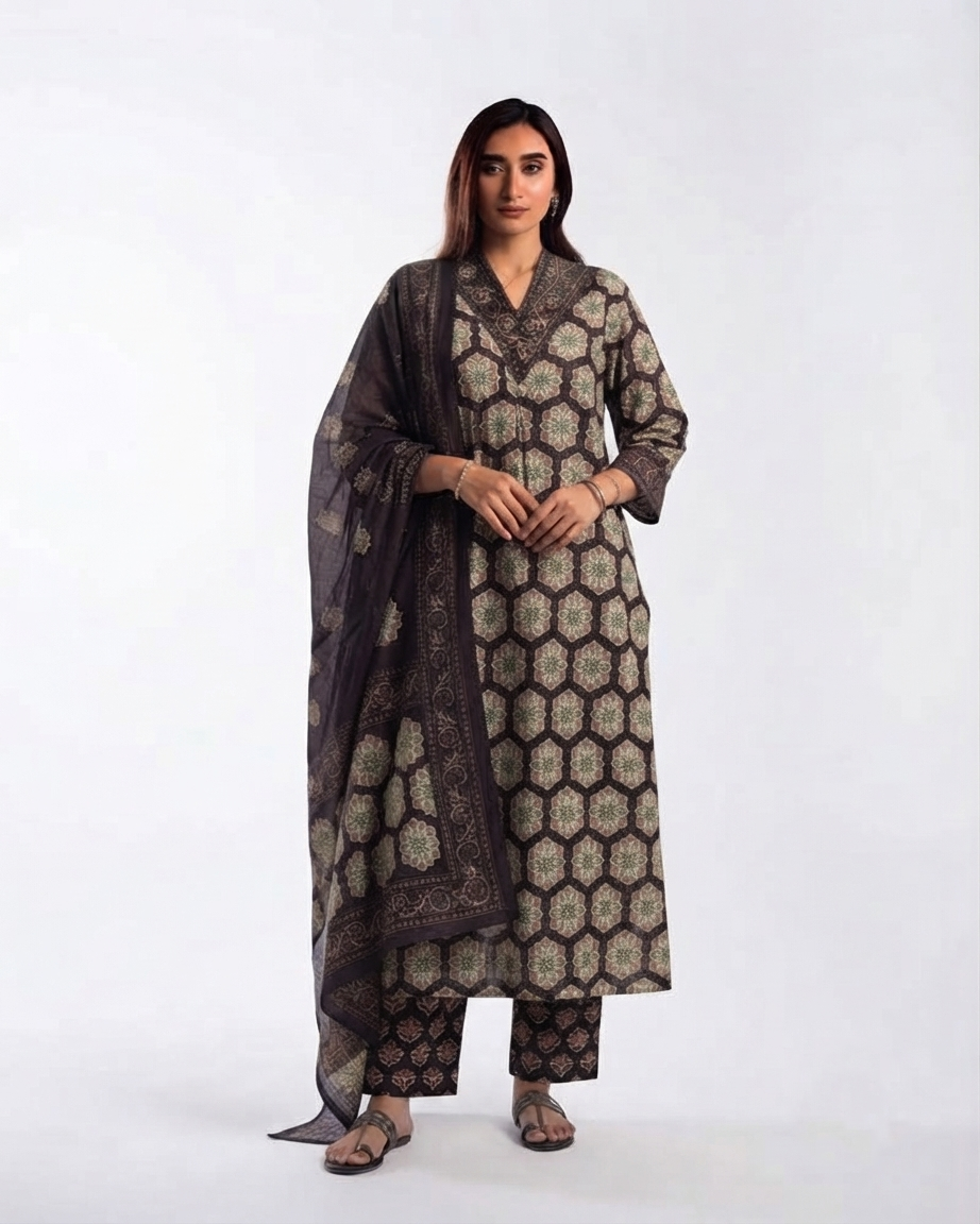 Pure Cotton Dupatta Set CS0324