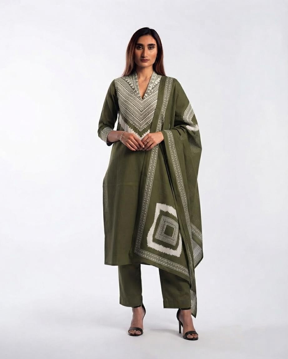 Pure Cotton Dupatta Set CS0336