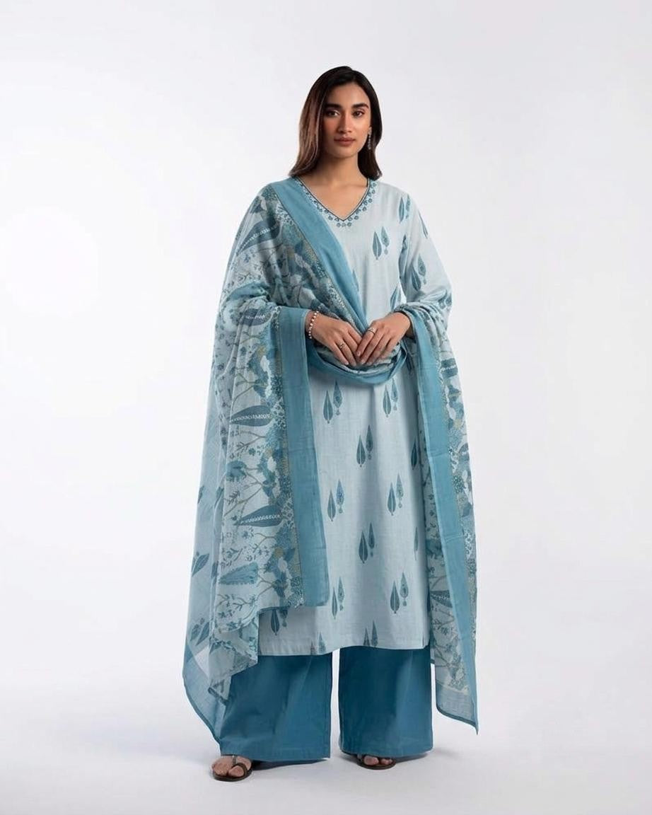 Pure Cotton Dupatta Set CS0333