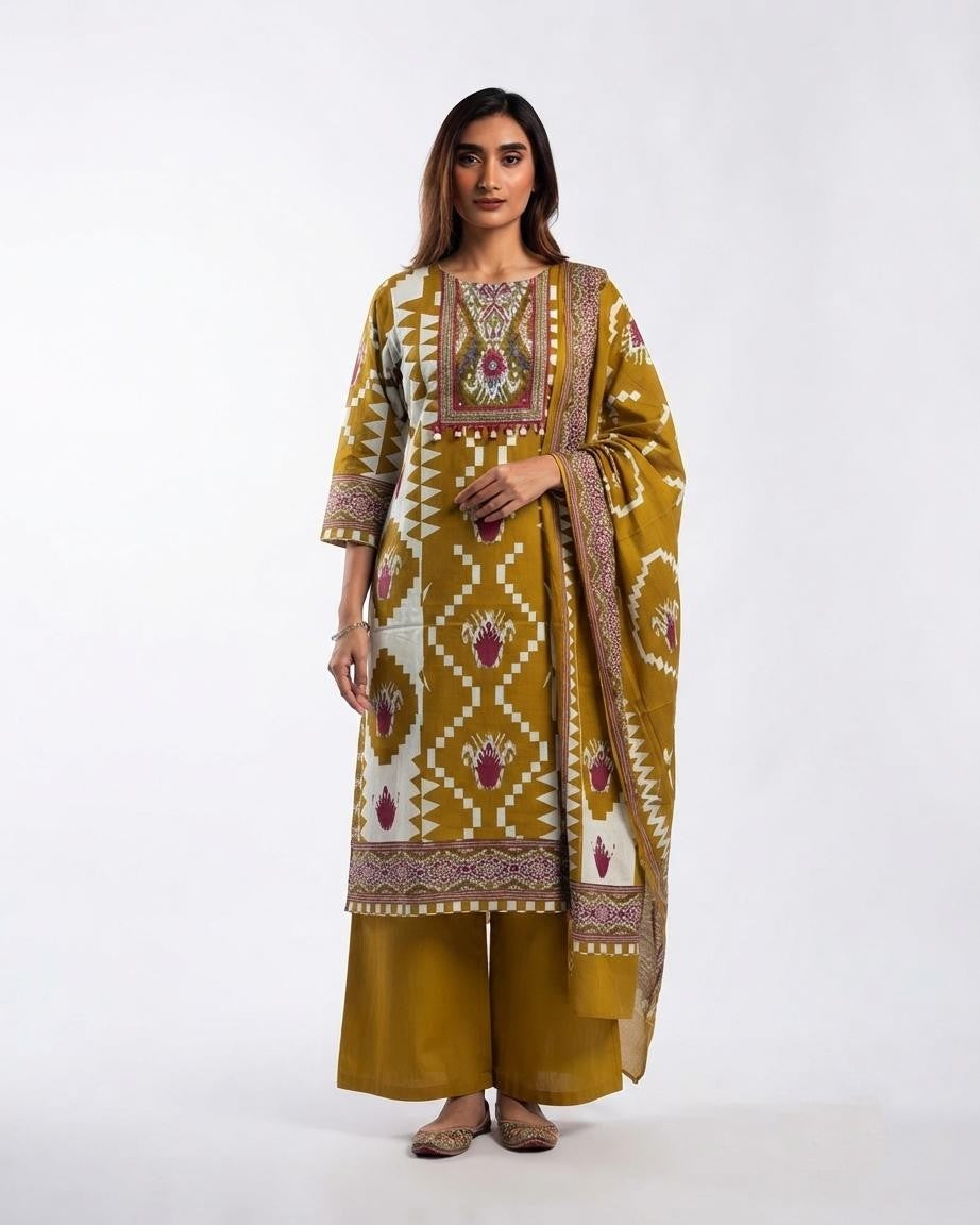 Pure Cotton Dupatta Set