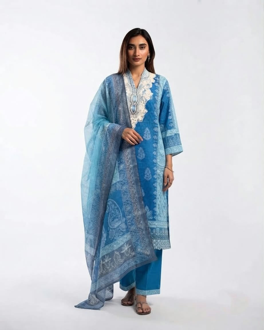 Pure Cotton Dupatta Set CS0364