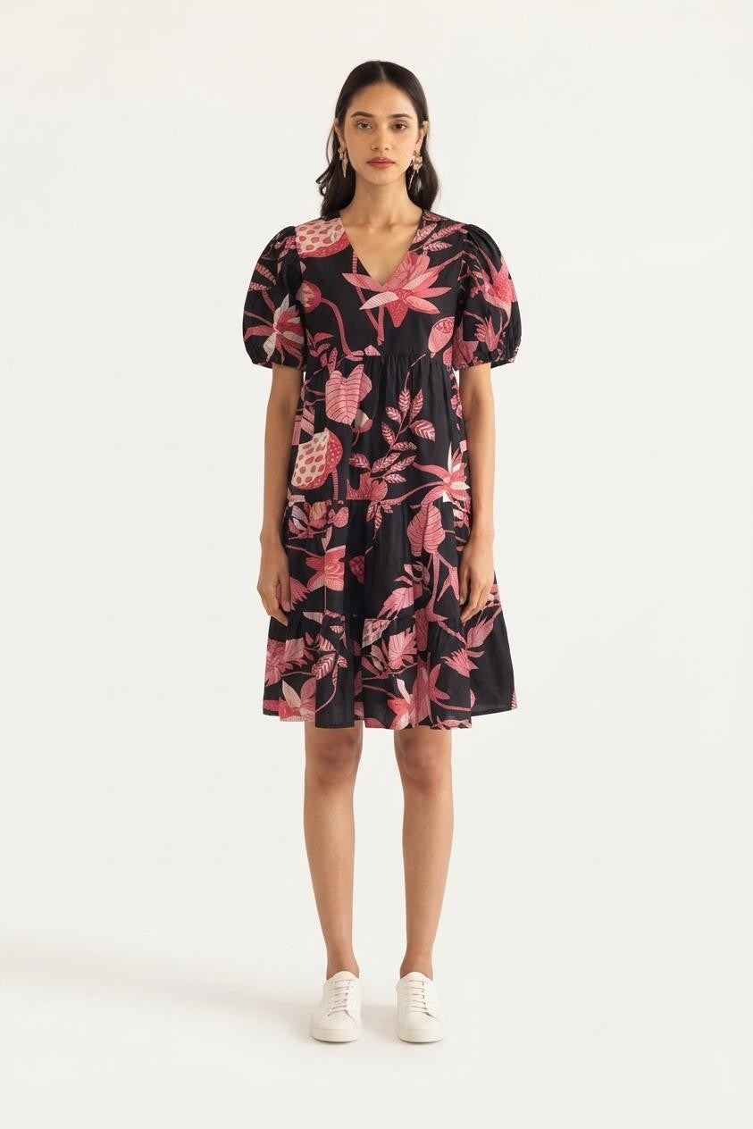 Printed Cotton One Piece Dress