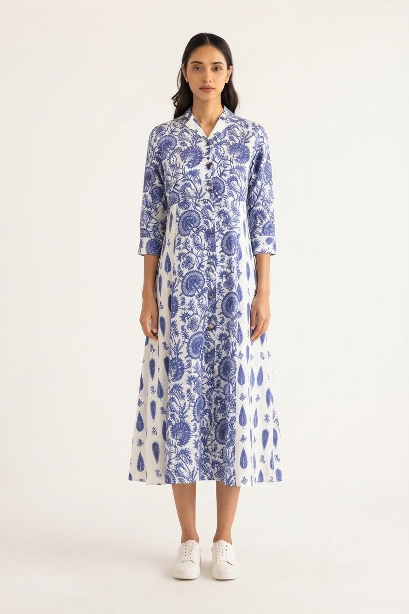 Printed Cotton One Piece Dress