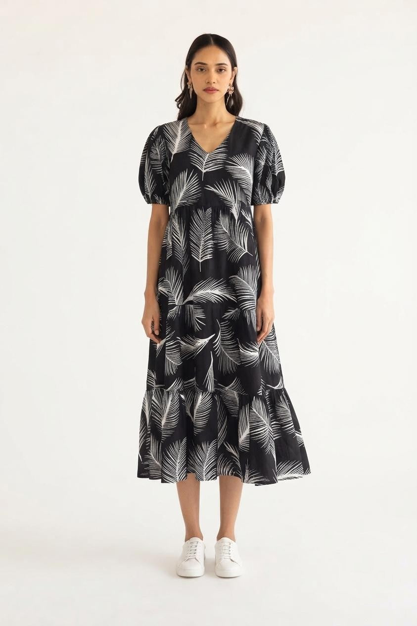 Printed Cotton One Piece Dress