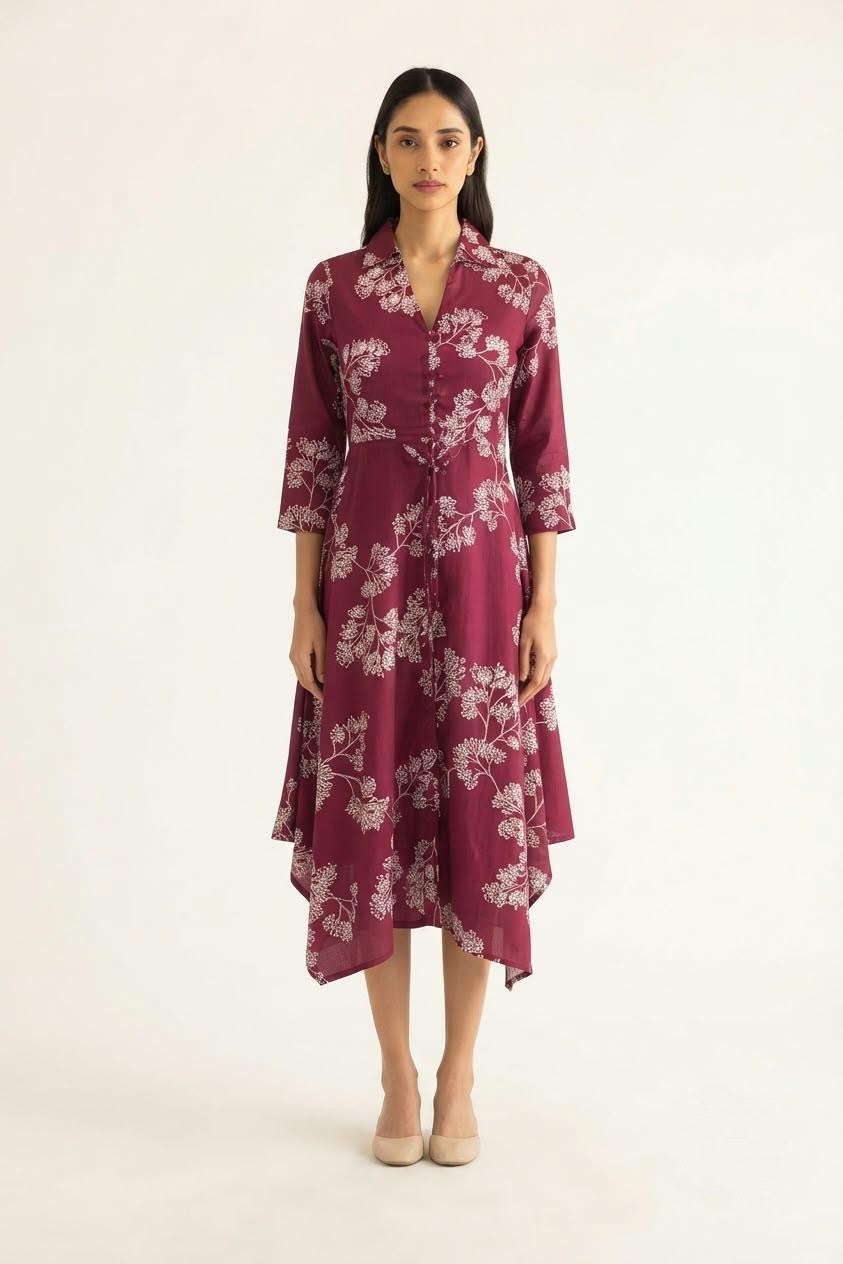Printed Cotton One Piece Dress