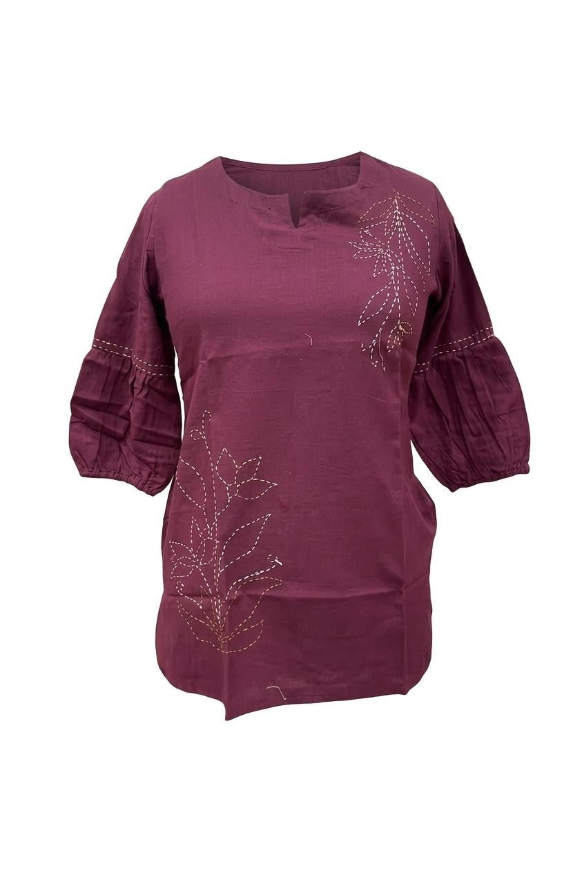 Solid Short Top In Cotton