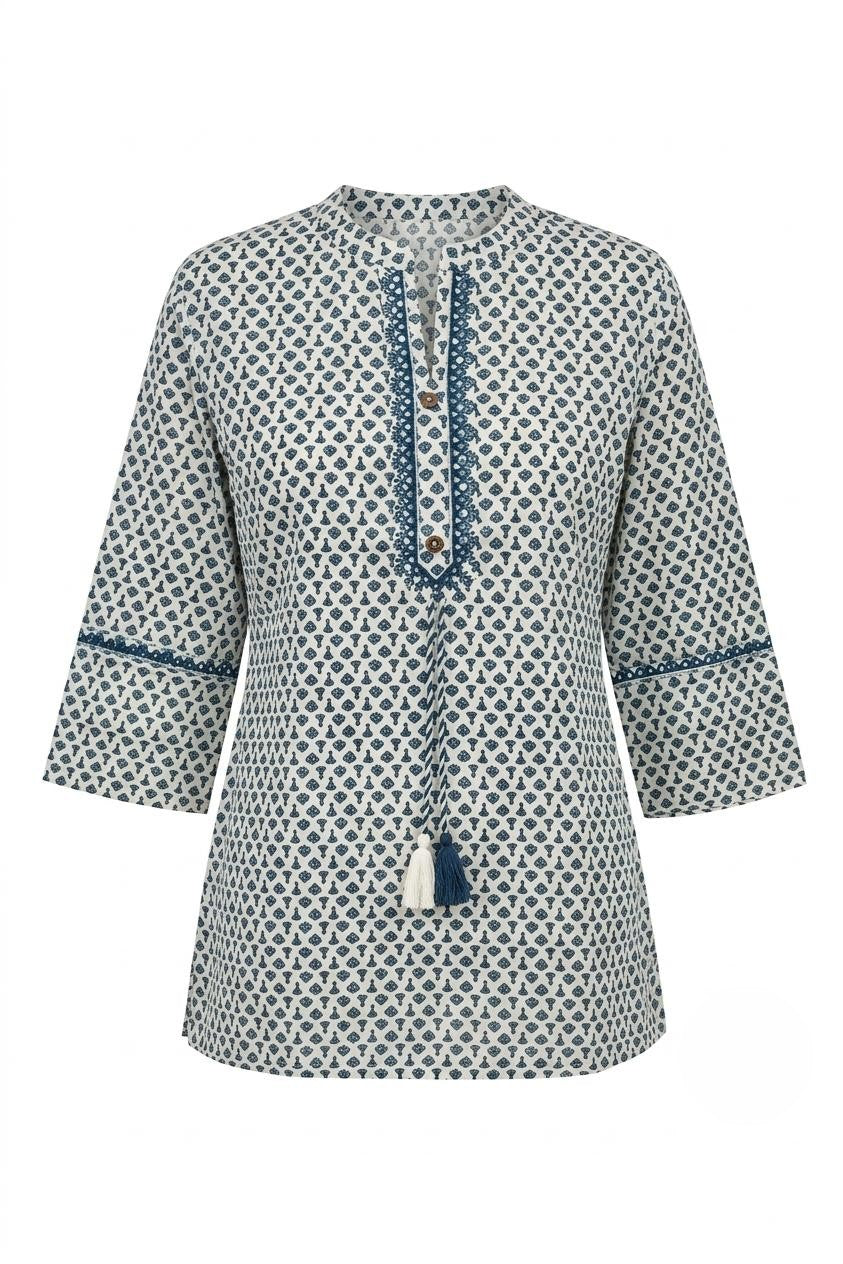 Printed Short Top In Cotton