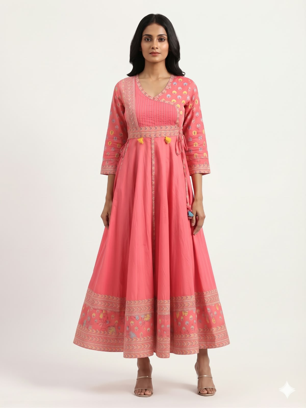 Pure Cotton Three Piece Anarkali Dupatta Set