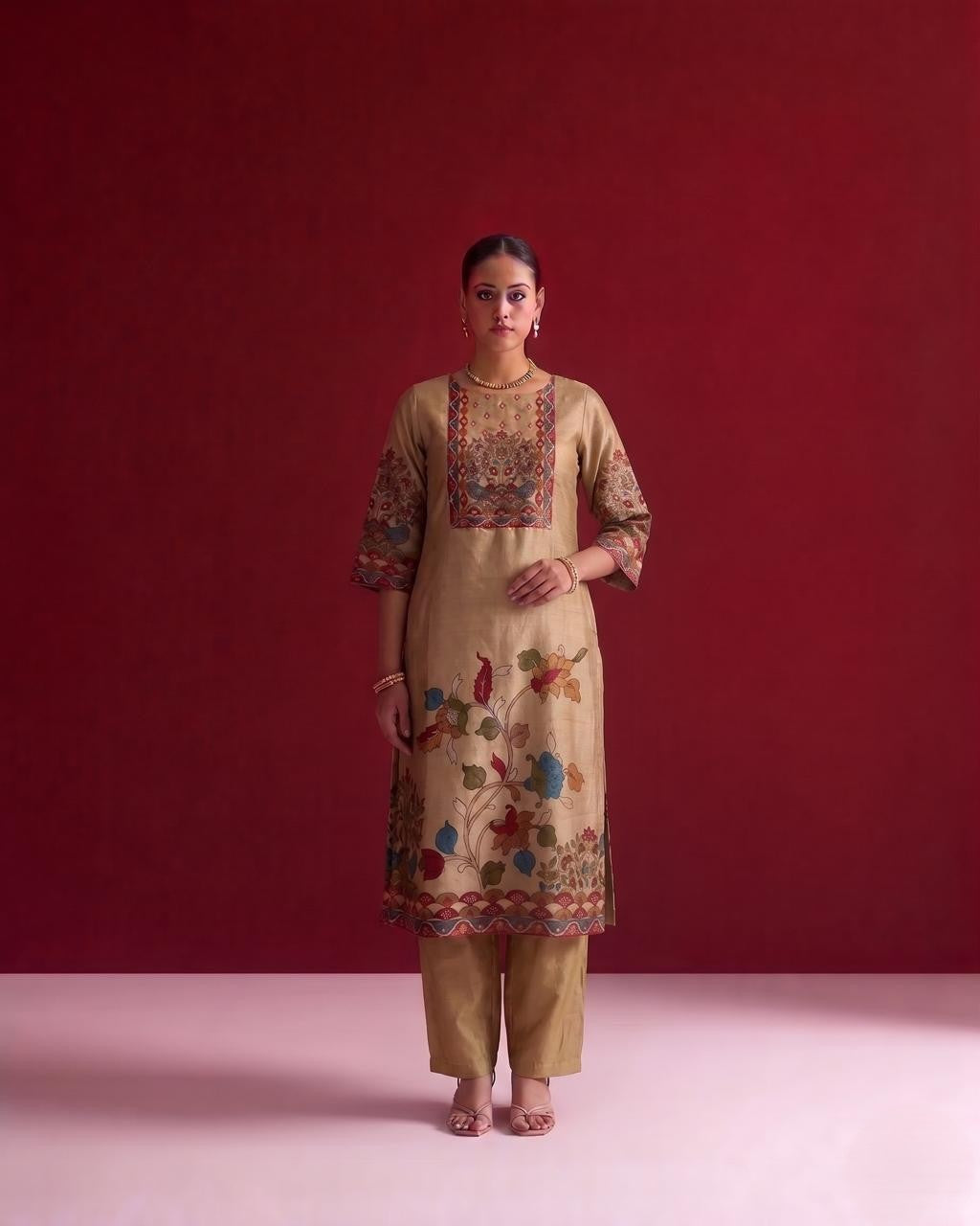 Printed Silk Dupatta Set