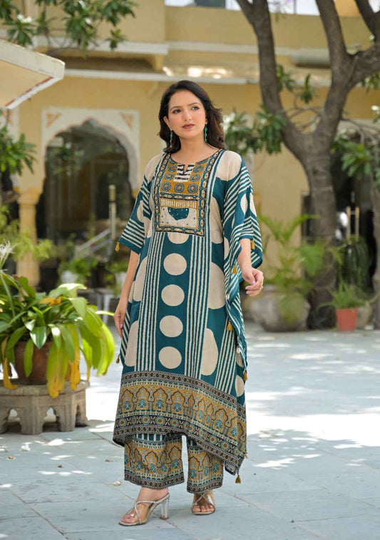Premium Muslin Printed Kaftan
