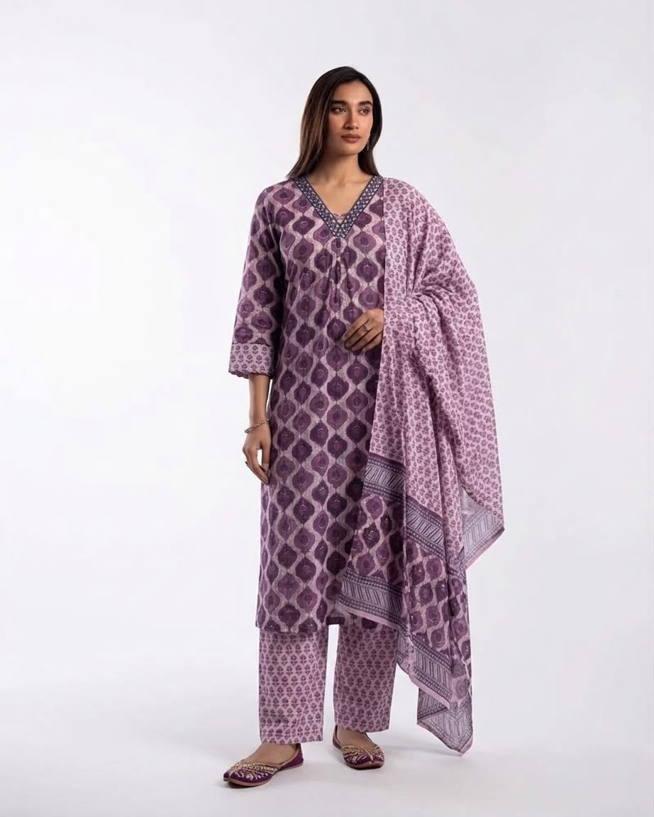 Pure Cotton Dupatta Set CS0330