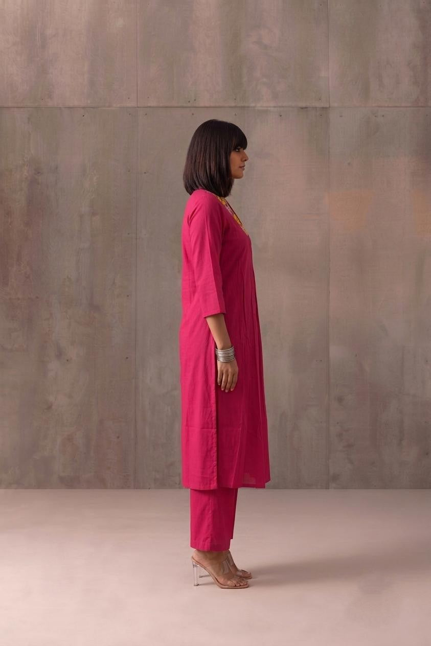 Two Piece Pant Set In Pure Muslin Fabric MPS013