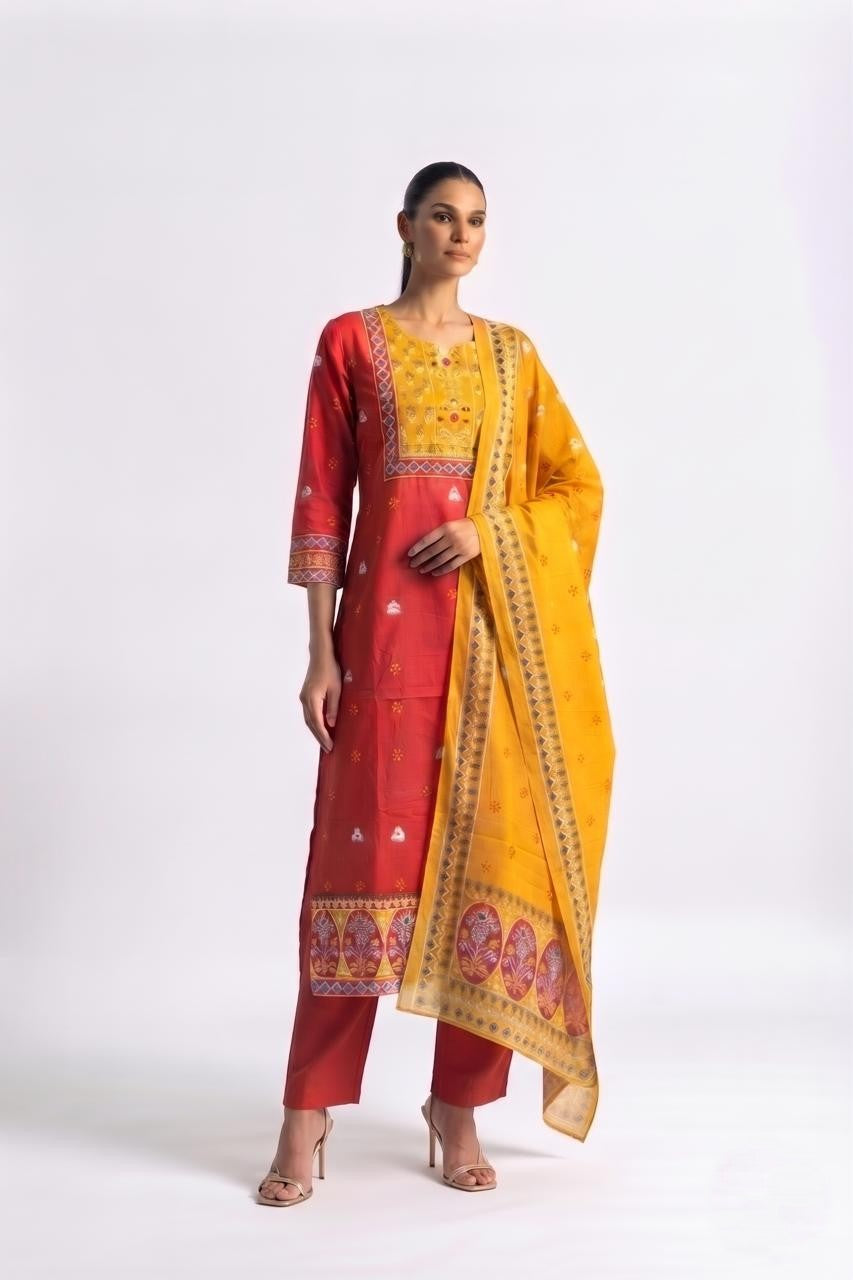 premium crepe dupatta set