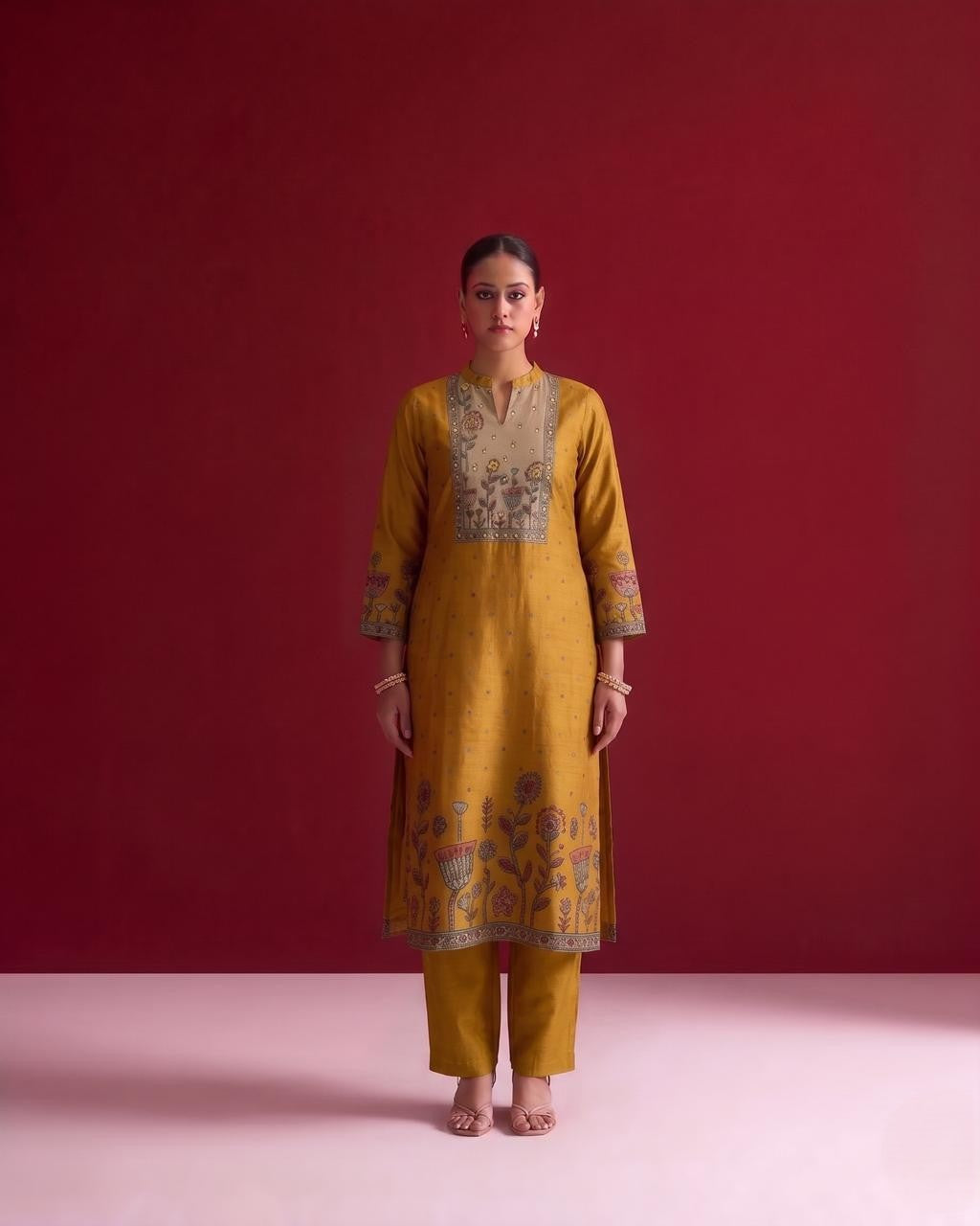 Printed Silk Dupatta Set