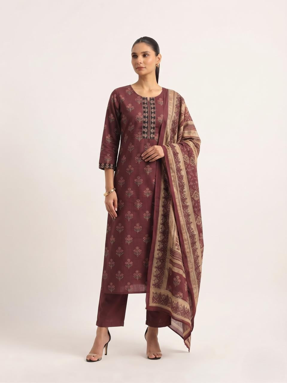 Printed Cotton Dupatta Set COS413