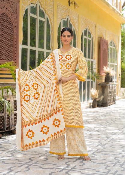Premium Cotton Lehariya Dupatta Set CS0224