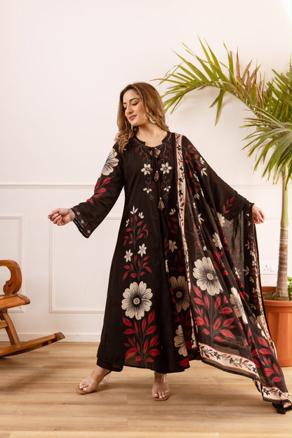 Anarkali Dupatta Set in Cotton Fabric CS0348