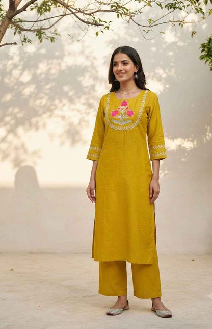 Premium Soft Raw Silk With Embroidery Plazo Set PS0167