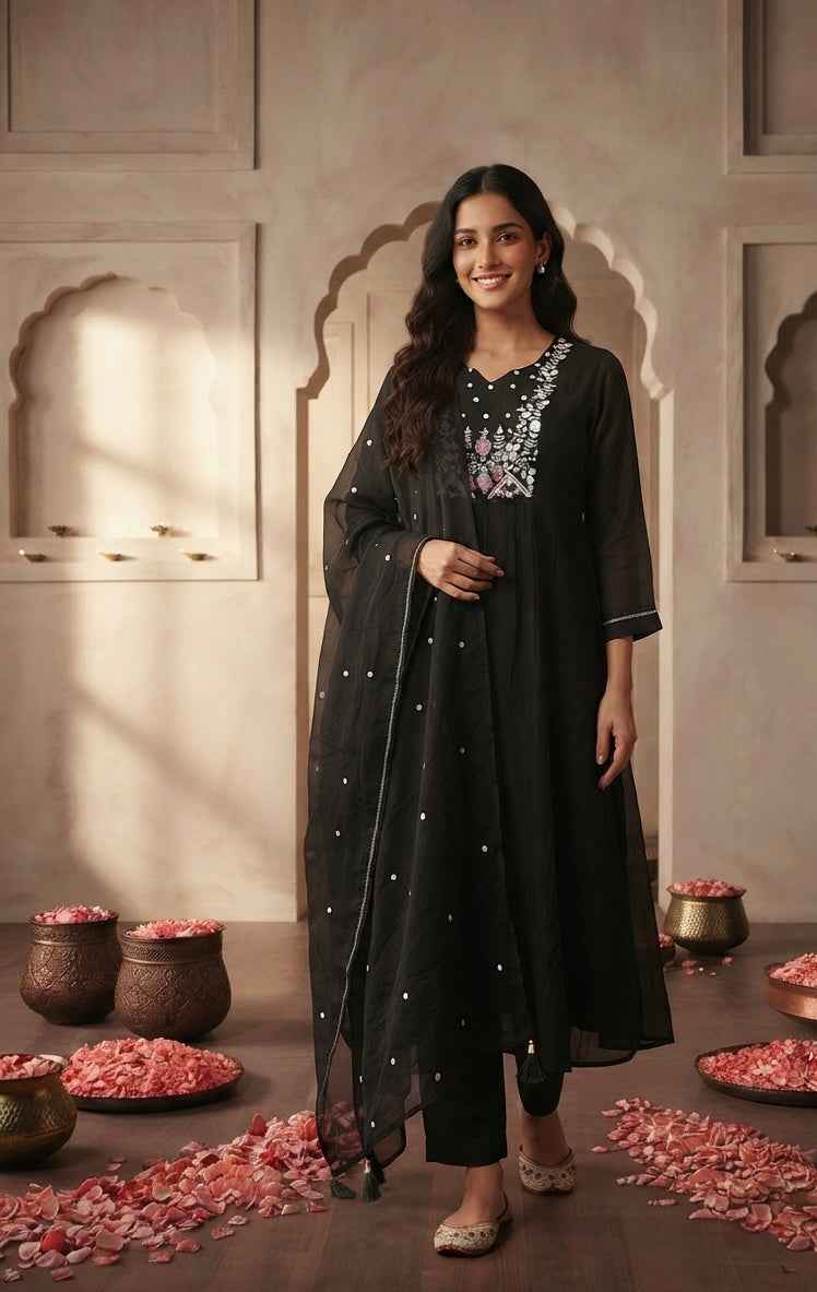 Pure Chanderi  festival wear Dupatta Set