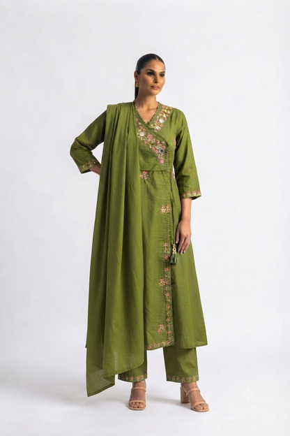 Pure Cotton  A Line Dupatta Set Pure Cotton Dupatta Set CS0386