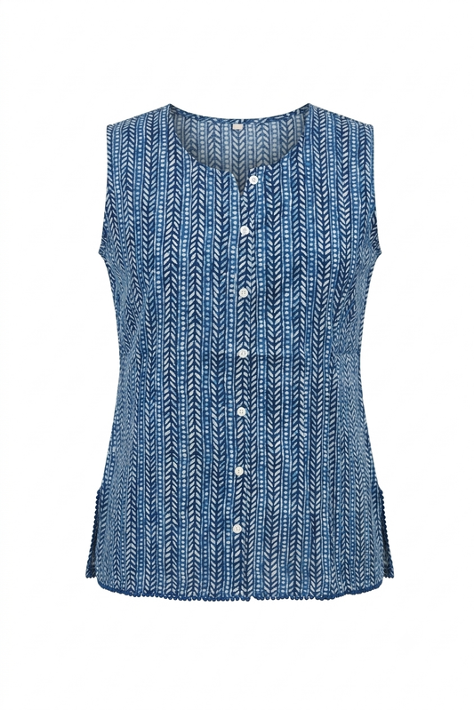 Printed Short Top In Cotton