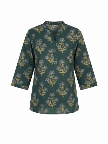 Printed Short Top In Cotton Fabric ST001