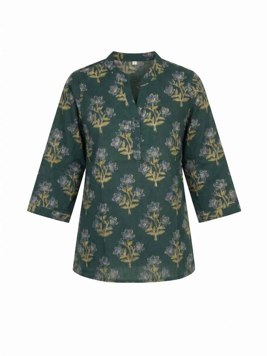 Printed Short Top In Cotton Fabric ST001