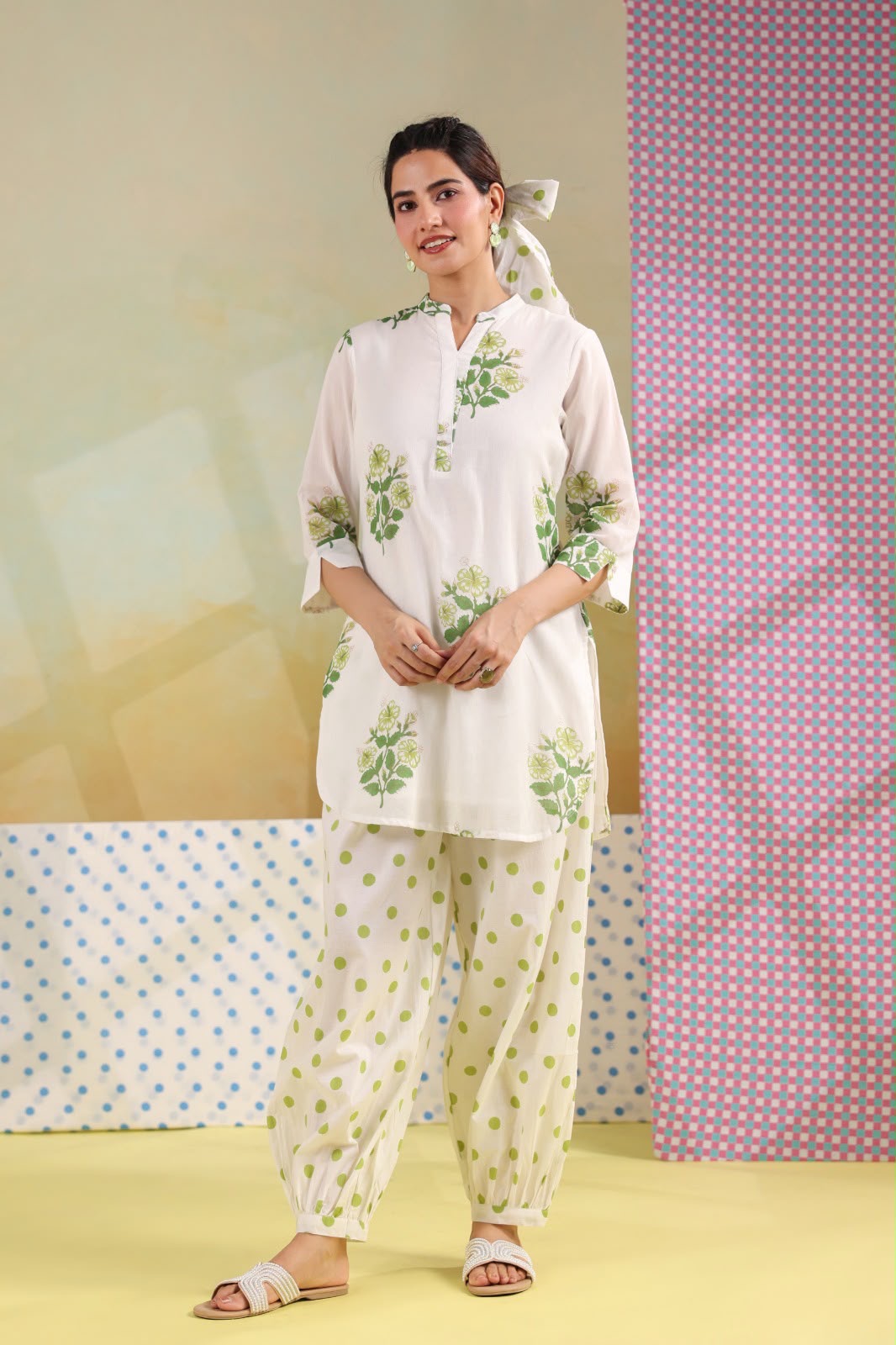 Premium Cotton Farsi pants cord set COS147