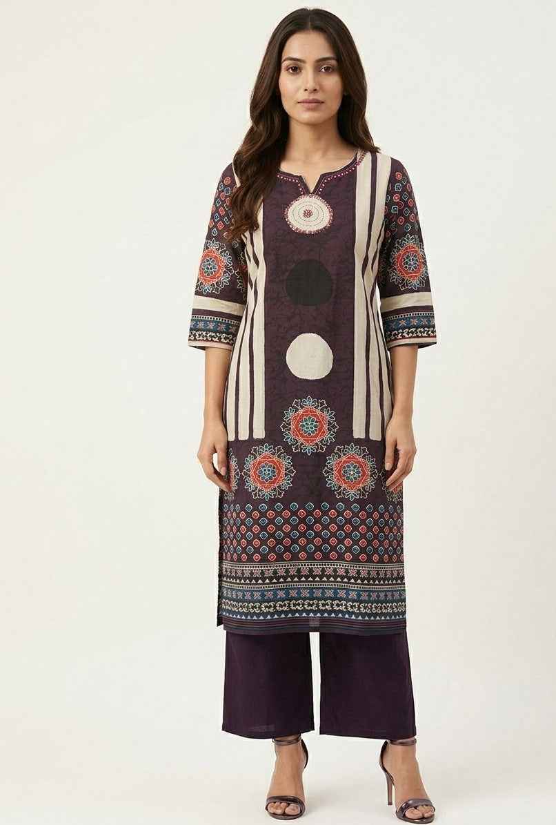 Pure Cotton Three Piece Dupatta Set CS0250