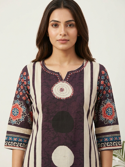 Pure Cotton Three Piece Dupatta Set CS0250