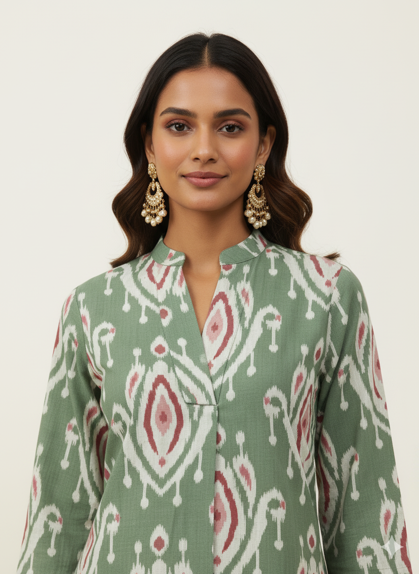 Ikkat Print Co Ord Set   FL0135