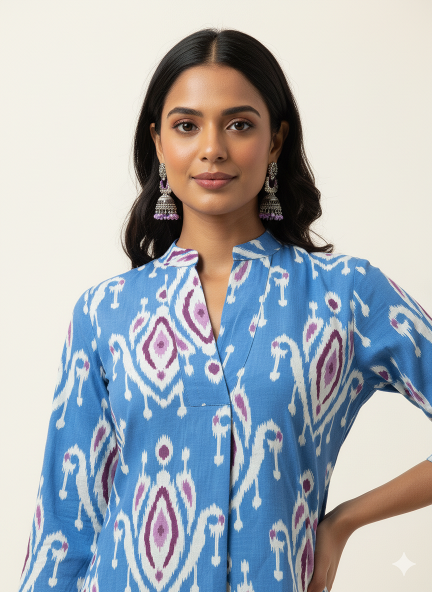 Ikkat Print Co Ord Set   FL0135