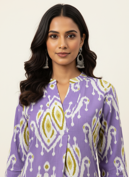 Ikkat Print Co Ord Set   FL0135