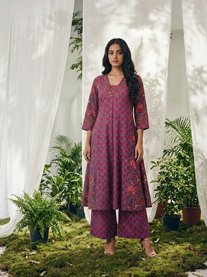 Pure Cotton A Line Anarkali Dupatta Set ANK043