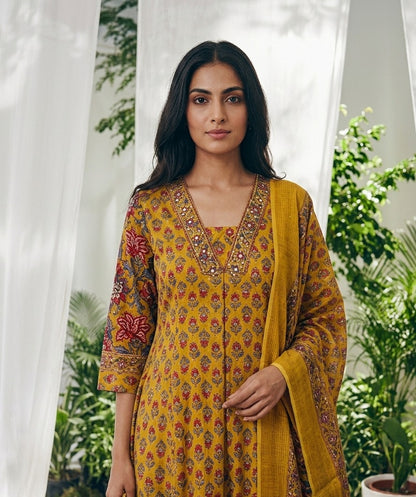 Pure Cotton A Line Anarkali Dupatta Set ANK043