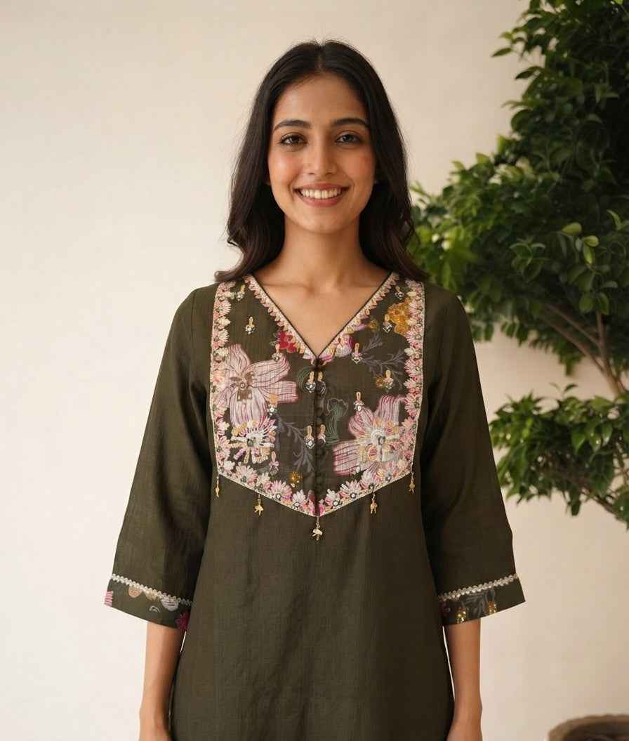 Pure Dupatta Set With Fancy Fabric