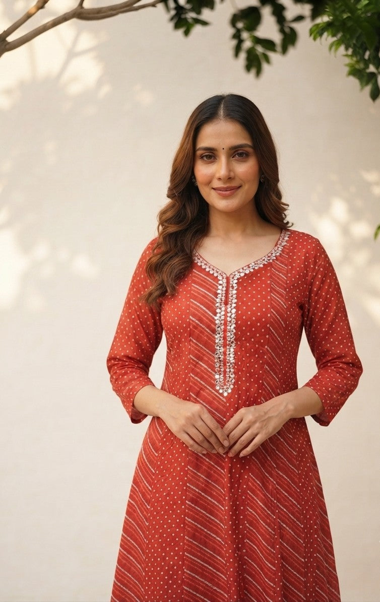 Premium Mul Cotton Lehriya Dupatta Set With Inner MC036