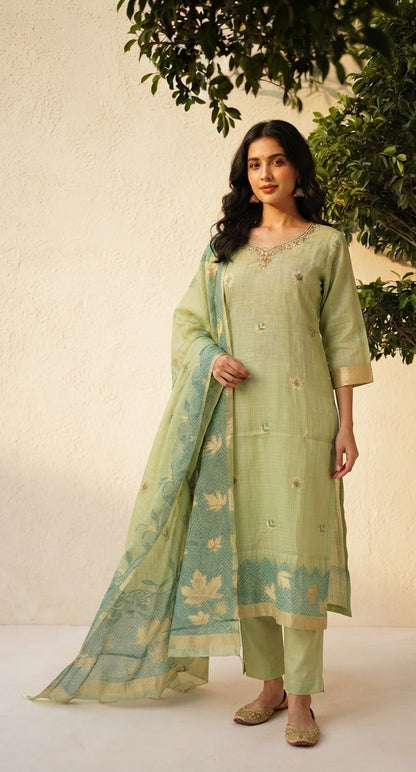 Pure Chanderi Dupatta Set CHS017